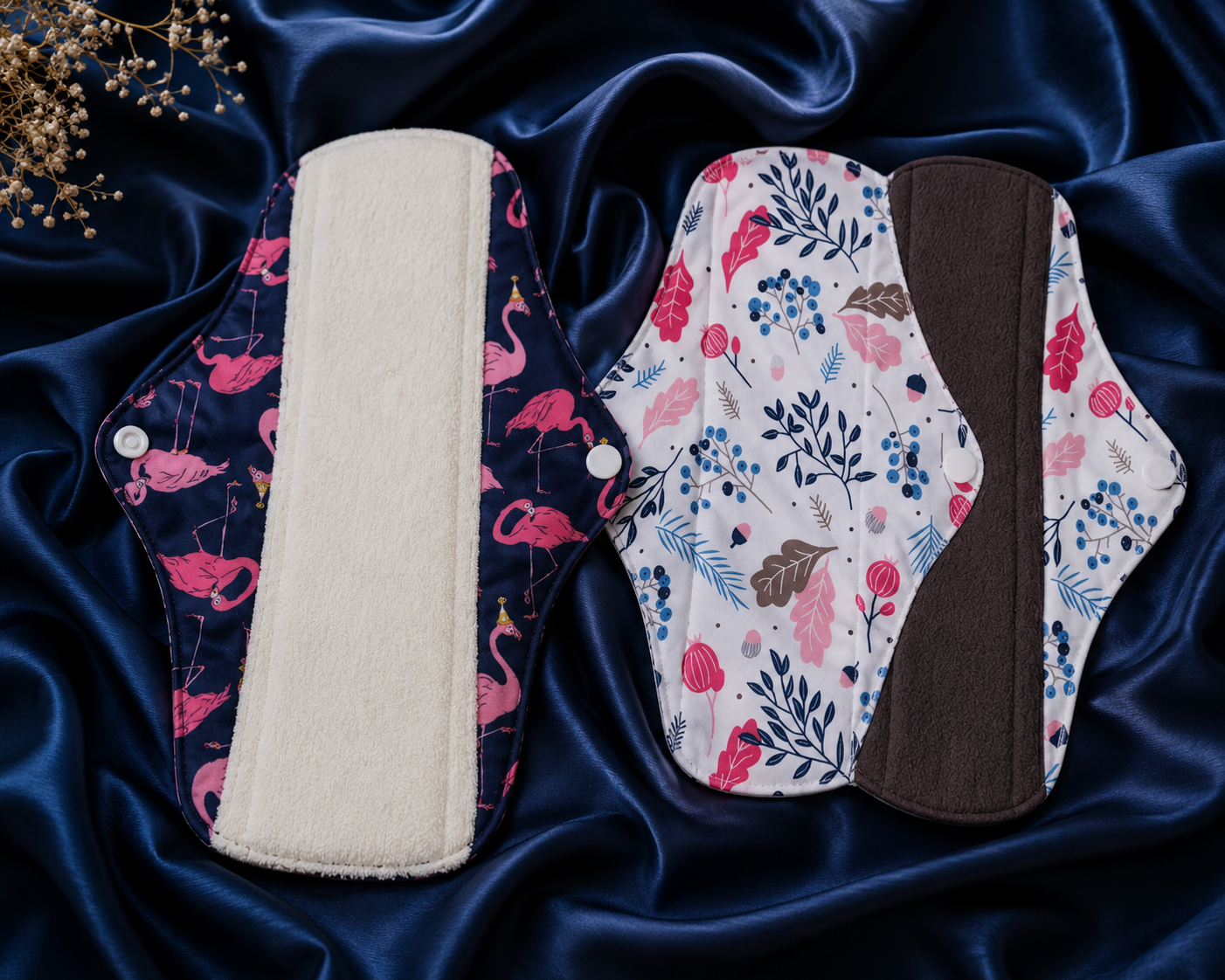 Reusable Menstrual Pad – Reusable Cotton Pads for Women, Organic Cotton Pads, 100% Cotton Pads, Cotton Menstrual Pads, Washable Reusable Pads for Medium, Heavy Flow & Overnight Use