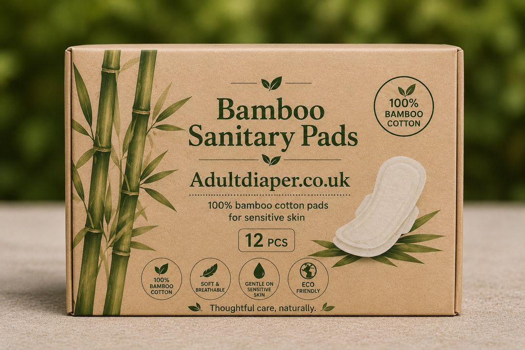 Bamboo Cotton Pads for Women – 100% Cotton Pads, Organic Cotton Pads, Bamboo Sanitary Pads, Cotton Menstrual Pads for Sensitive Skin, Organic Cotton Sanitary Pads, Medium Flow, Heavy Flow & Maxi Overnight
