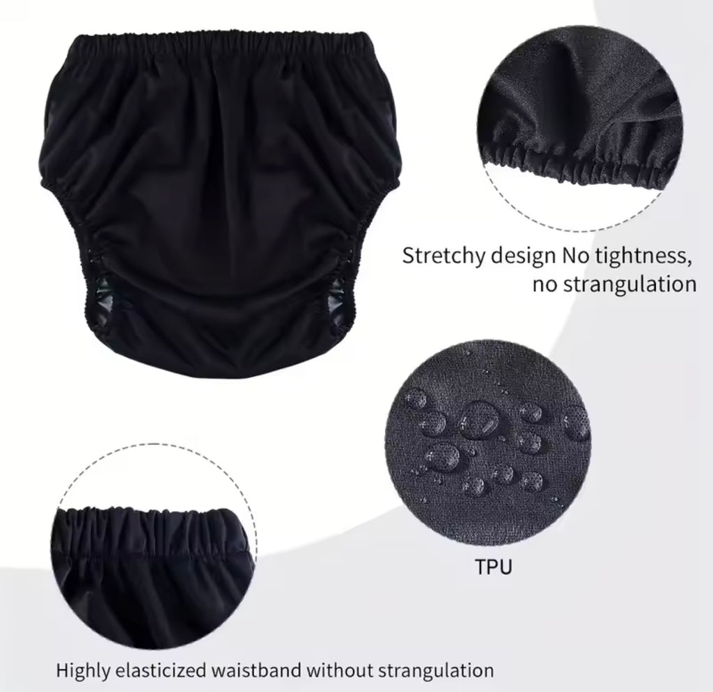 Waterproof Adult Cloth Diaper Pants – 1 Piece Reusable Leak-Proof Adult Swim Diaper for Elderly Care & Incontinence Support